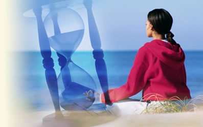 Girl Meditating on Beach